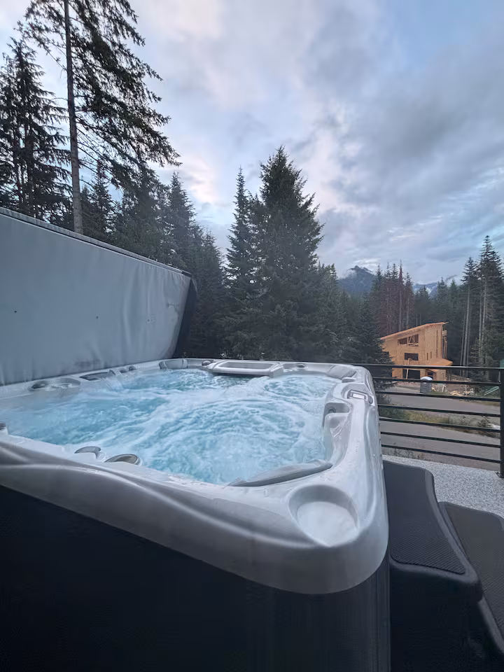 Private hot tub on the outdoor deck